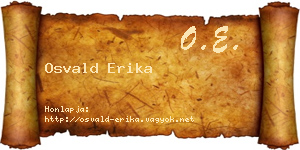 Osvald Erika névjegykártya